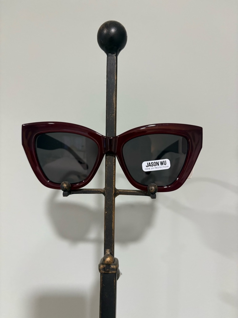 Jason Wu Deep Burgundy Cat-Eye Sunglasses with Dark Lenses